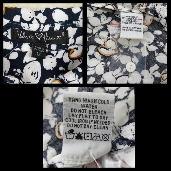 Velvet Heart Lightweight Button Front Shirt Sz 1X - Picture 8 of 8